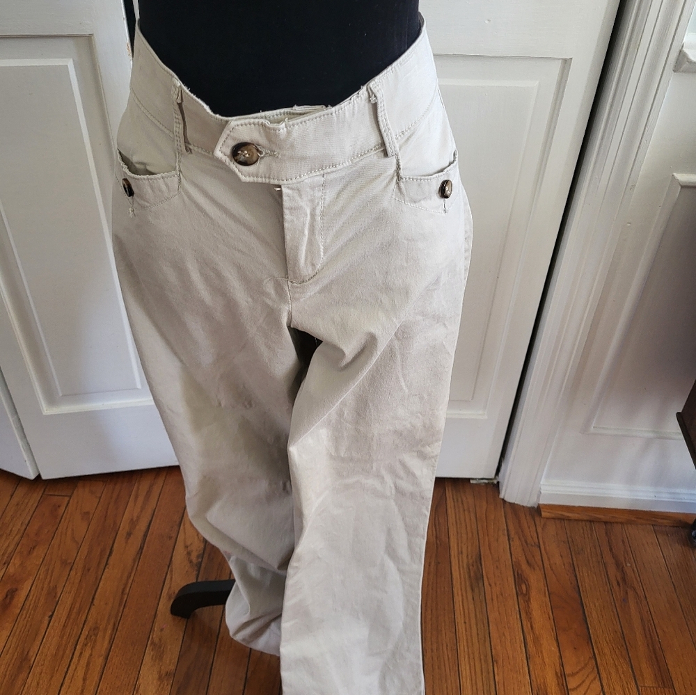 Dockers Vintage Y2k Low Rise Wide Leg Khaki Trousers 4 Preppy Old Money Career - Picture 3 of 7